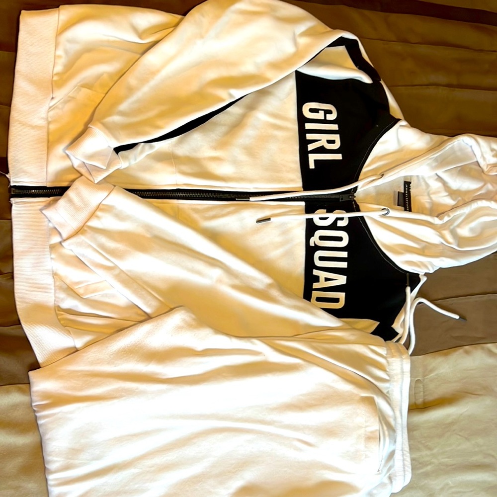 Ashley Stewart Girl Squad zipped hoodie and jogging pants